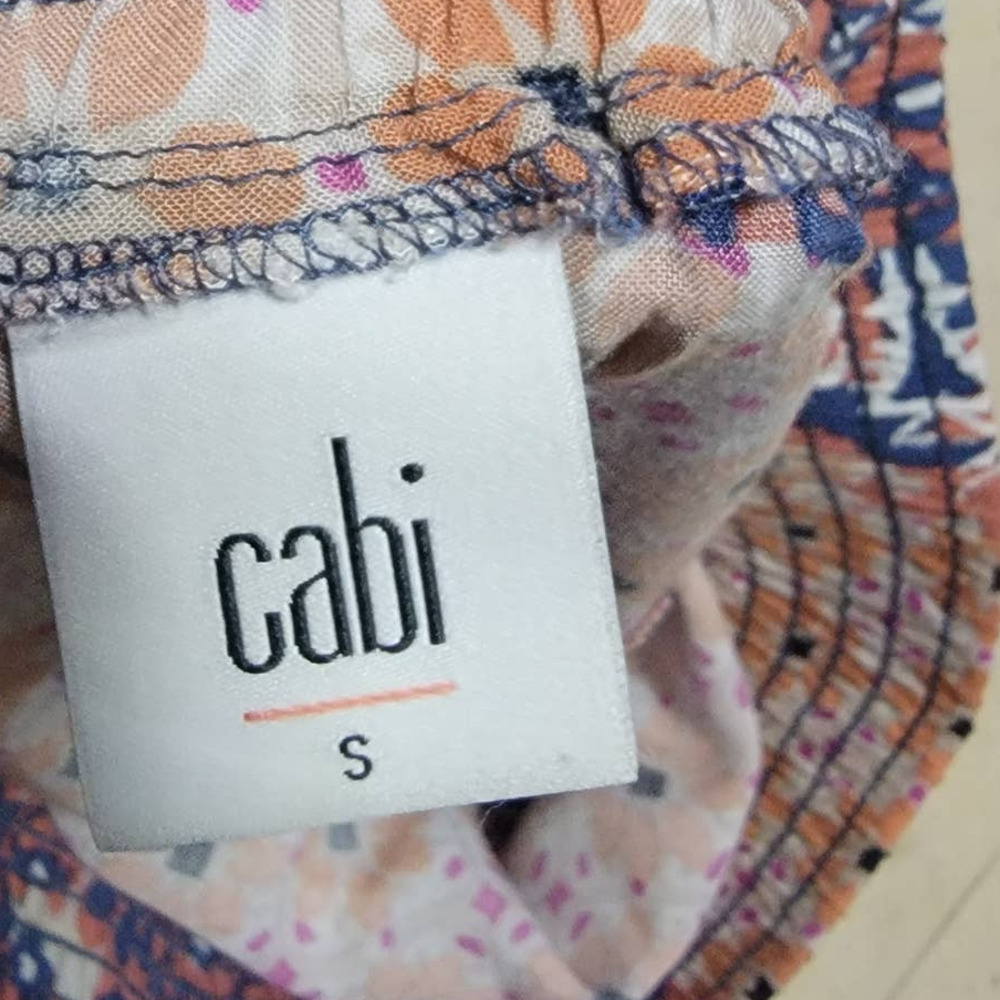 Cabi Isabel Ruffle Skirt Pull On Patchwork Floral… - image 3